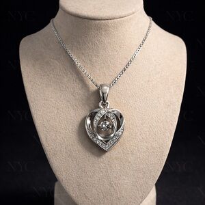 Elegant Silver Heart Pendant Necklace